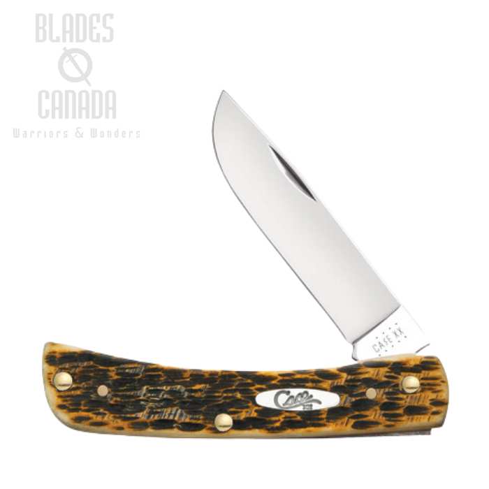 Case Sod Buster Jr Slipjoint Folding Knife, Stainless, Amber Bone Peach Jig, 00245