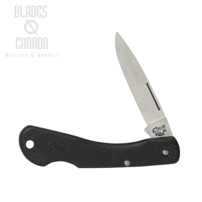 Case Mini Blackhorn Backlock Folding Knife, Stianless, Synthetic Black, 00253