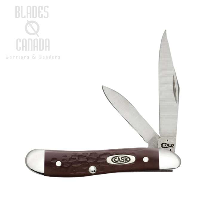 Case Peanut Slipjoint Folding Knife, Stainless, Synthetic Brown Jig, 00046