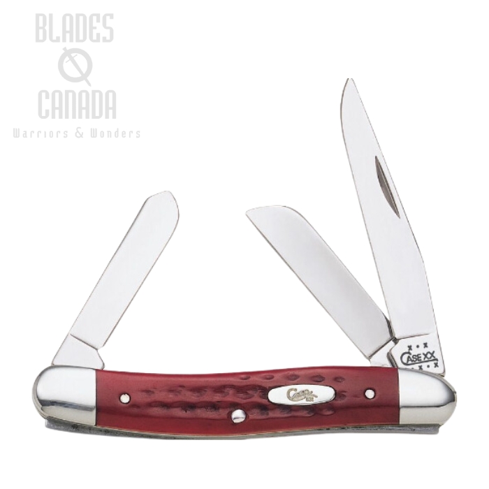 Case Medium Stockman Slipjoint Folding Knife, Stainless, Red Jigged Bone, 00786