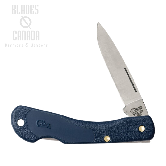 Case Mini Blackhorn Lightweight Lockback Folding Knife, Stainless, Blue Handle, 02392