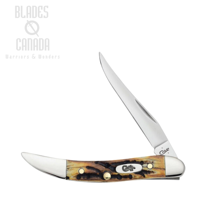 Case Small Texas Toothpick Slipjoint Folding Knife, Stainless, Genuine Stag, 05532