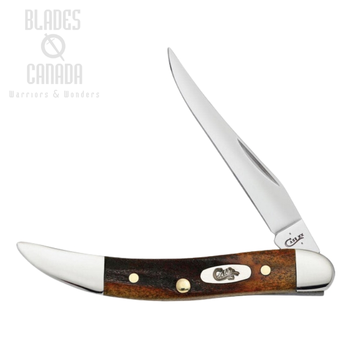 Case Small Texas Toothpick Slipjoint Folding Knife, Stainless Steel, Red Stag, 08469