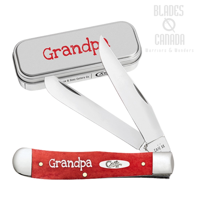 Case Trapper Grandpa Slipjoint Folding Knife, Tru-Sharp Stainless, Red Bone Smooth, 10433 (image for) Case Trapper Grandpa Slipjoint Folding Knife, Tru-Sharp Stainless, Red Bone Smooth, 10433