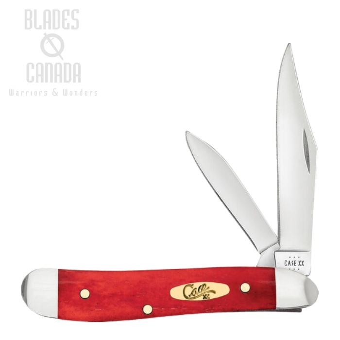 Case Smooth Peanut Slipjoint Folding Knife, Stainless Steel, Bone Dark Red, 10763