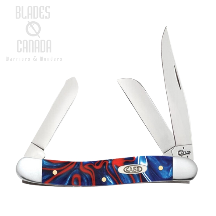 Case Medium Stockman Slipjoint Folding Knife, Stainless, Patriotic Kirinite, 11201