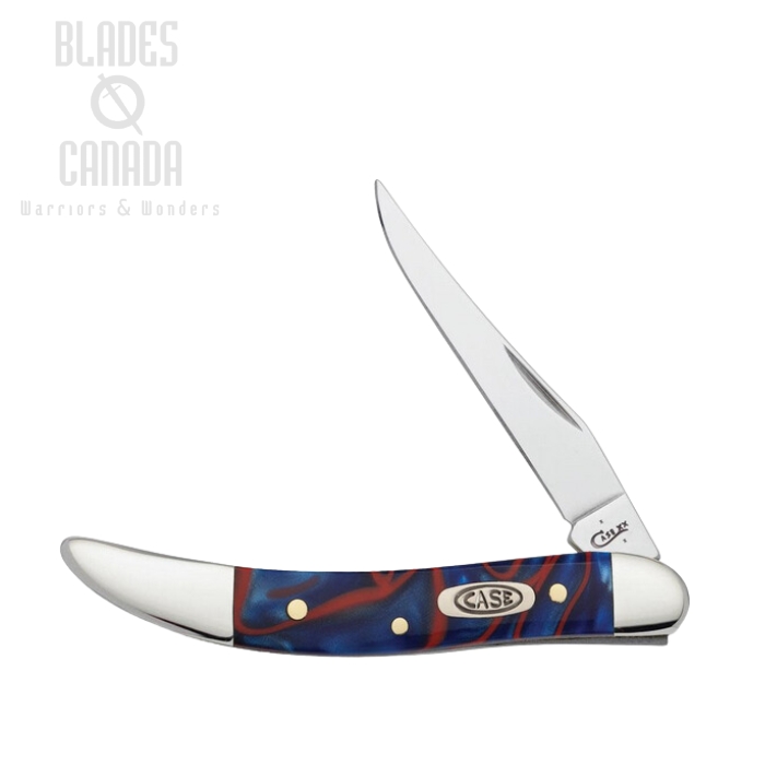 Case Small Texas Toothpick Slipjoint Folding Knife, Stainless, Patriotic Kirinite, 11202