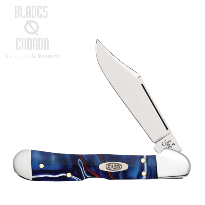 Case Mini Copperlock Folding Knife, Stainless Steel, Patriotic Kirinite, 11211