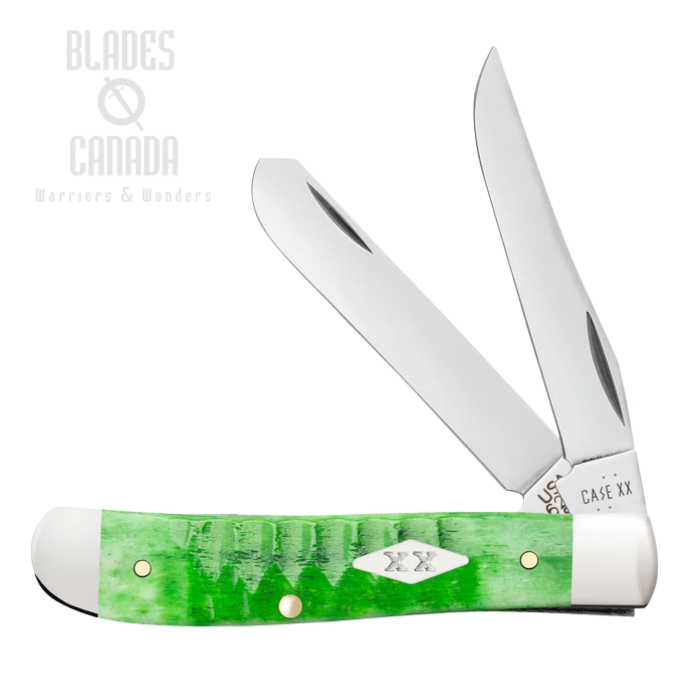 Case Gator Mini Trapper Slipjoint Folding Knife, Tru-Sharp Stainless, Bone Bright Green, 11441 (image for) Case Gator Mini Trapper Slipjoint Folding Knife, Tru-Sharp Stainless, Bone Bright Green, 11441