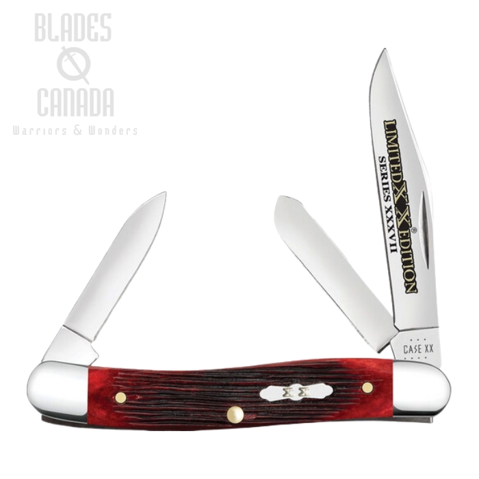 Case Stockman LE XXXVII Ltd Edition Slipjoint Folding Knife, Stainless Steel, Bone Red Barnboard Jigged, 12210