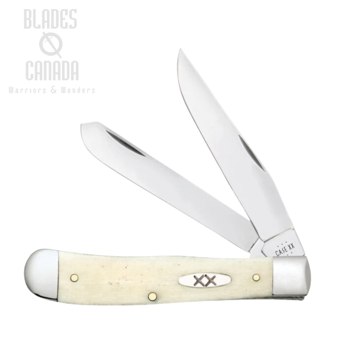 Case Trapper Slipjoint Folding Knife, Stainless, Smooth Natural Bone, 13310