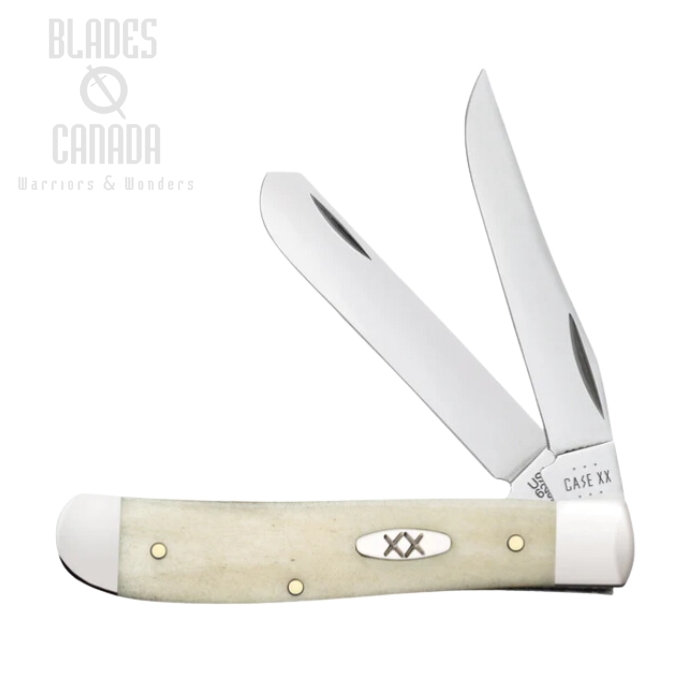 Case Mini Trapper Slipjoint Folding Knife, Stainless, Smooth Natural Bone, 13313