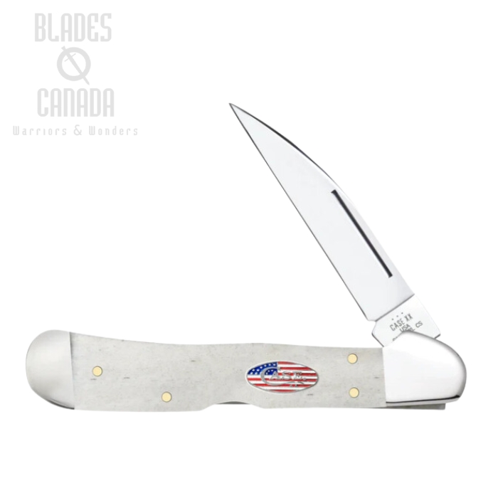 Case Copperlock Folding Knife, Carbon, Smooth Natural Bone, 14095