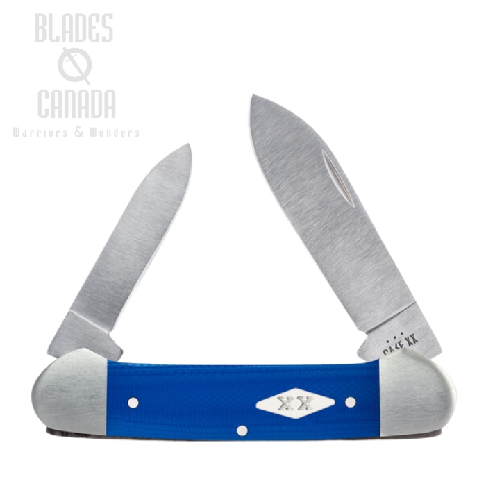 Case Canoe Slipjoint Folding Knife, Stainless, G10 Blue, 16753