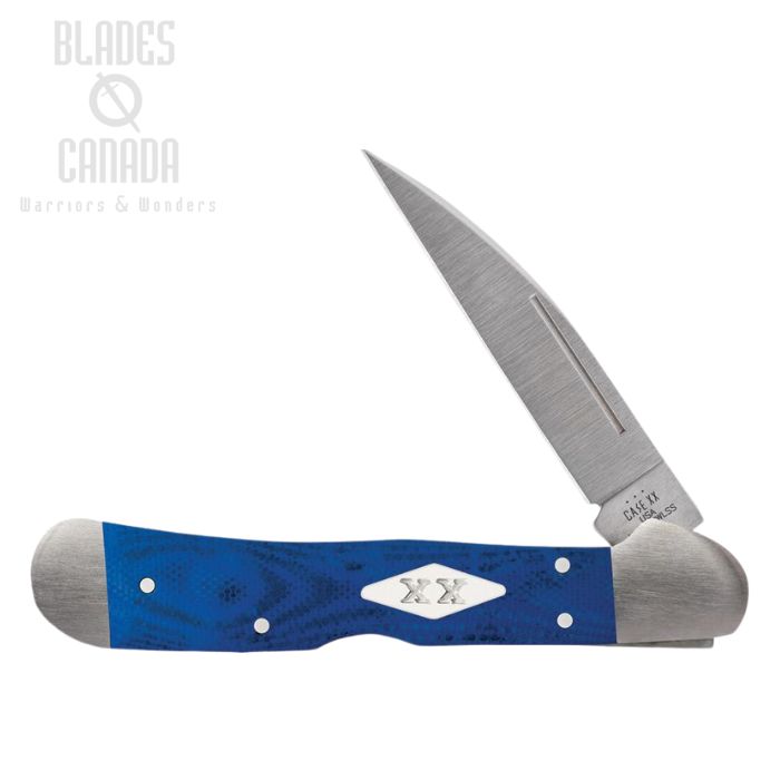 Case CopperLock Folding Knife, Stainless, G10 Blue Smooth, 16756