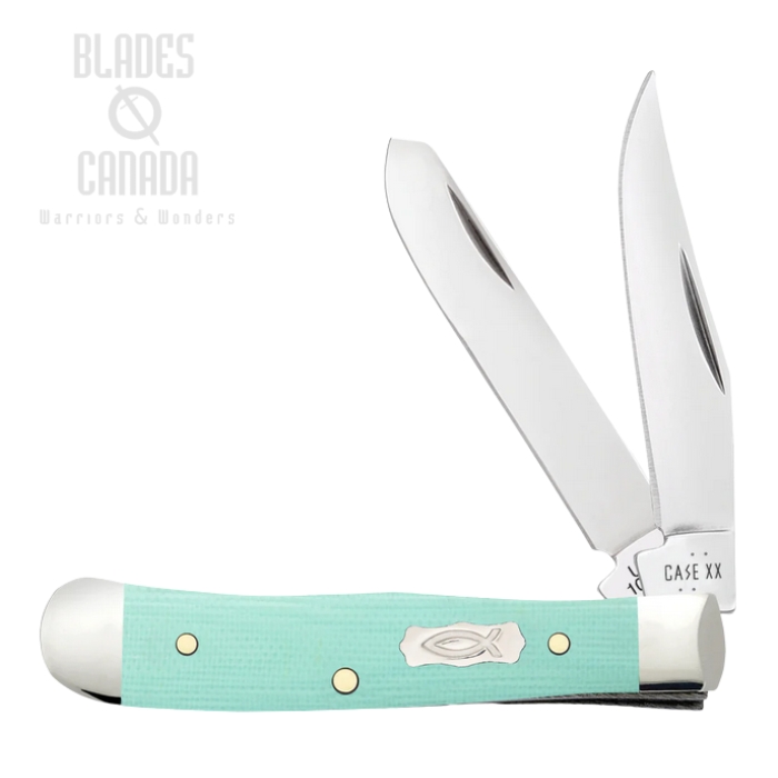 Case Tiny Trapper Slipjoint Folding Knife, Tru-Sharp Stainless, G10 Seafoam Green, 18110 (image for) Case Tiny Trapper Slipjoint Folding Knife, Tru-Sharp Stainless, G10 Seafoam Green, 18110