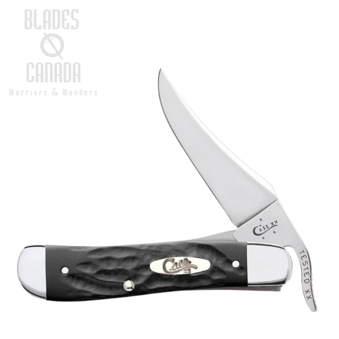 Case RussLock Folding Knife, Stainless, Synthetic Jigged Black, 18224