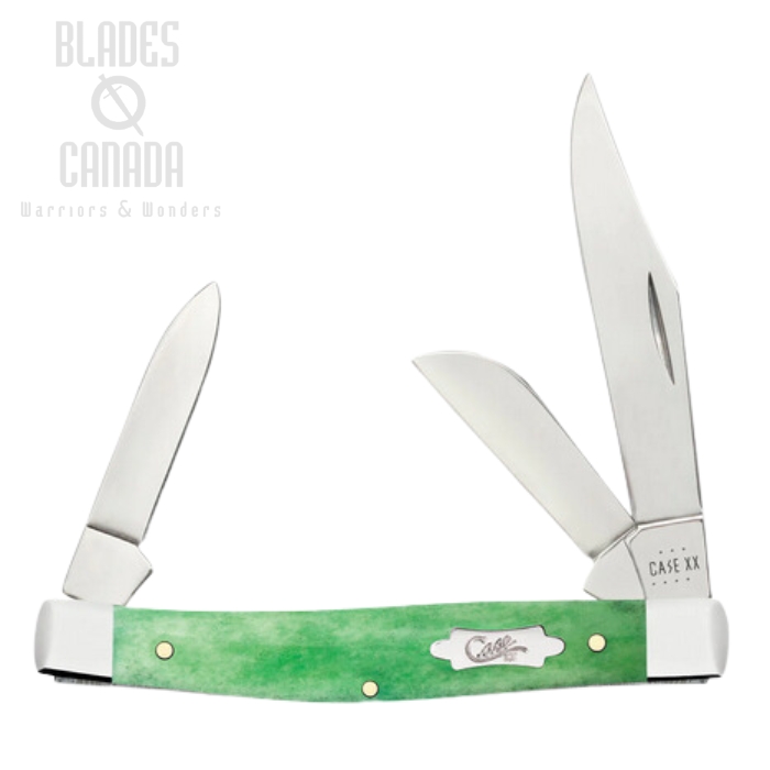 Case Medium Stockman Slipjoint Folding Knife, Stainless, Bone Emerald Green, 19942