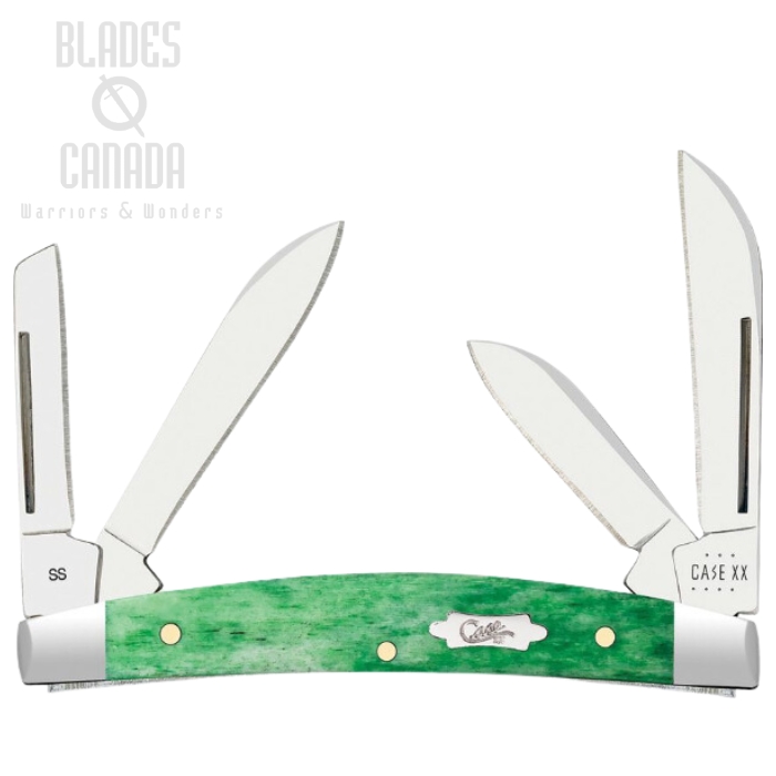 Case Small Congress Slipjoint Folding Knife, Stainless Steel, Smooth Bone Emerald Green, 19945