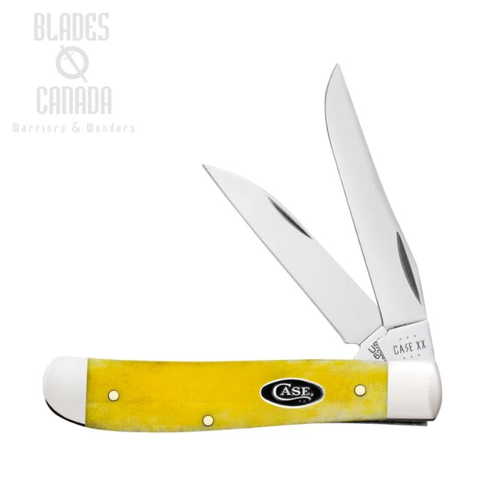 Case Mini Trapper Slipjoint Folding Knife, Stainless, Yellow Bone Smooth, 20031