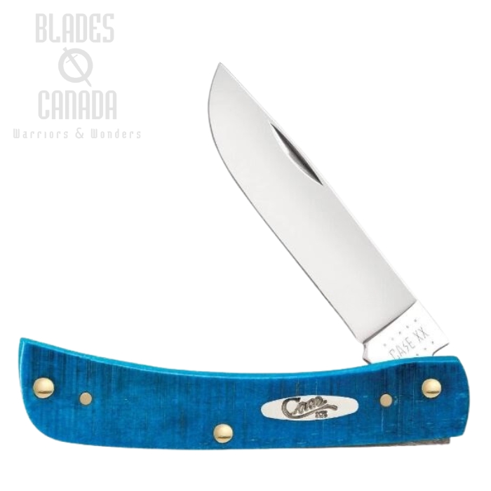 Case Sod Buster JR Slipjoint Folding Knife, SawCut Bone Caribbean Blue, CA25590