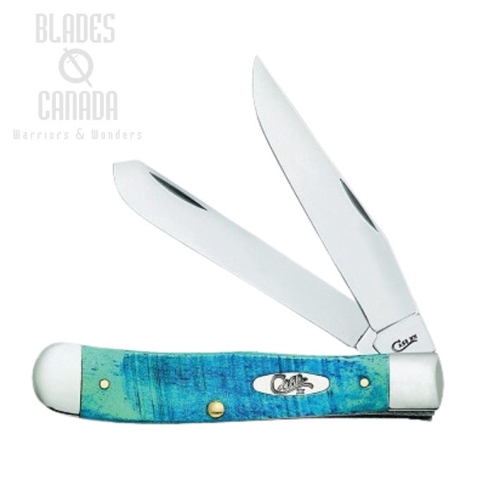 Case Trapper Slipjoint Folding Knife, Bone Caribbean Blue, 25592