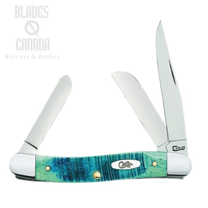 Case Stockman Slipjoint Folding Knife, Bone Caribbean Blue, 25597