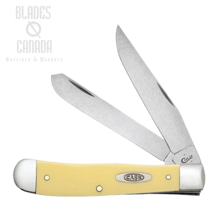 Case Trapper Slipjoint Folding Knife, Stainless, Synthetic Yellow, 30114