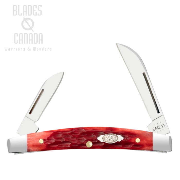 Case Small Congress Slipjoint Folding Knife, Carbon Steel, Dark Red Bone Peach Seed Jig, 31949