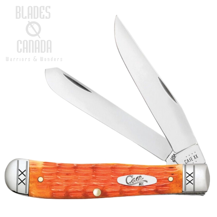 Case Trapper Slipjoint Folding Knife, Stainless, Cayenne Bone Crandall Jig, 35810