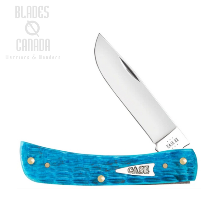 Case Sod Buster Jr Slipjoint Folding knife, Stainless, Crandall Jig Sky Blue Bone, 50643