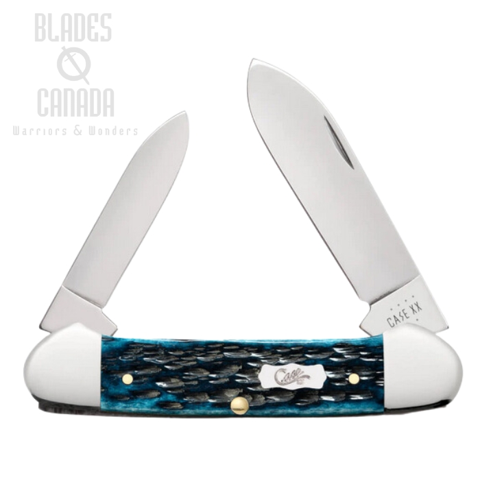 Case Canoe Slipjoint Folding Knife, Stainless, Mediterranean Blue Bone, 51853