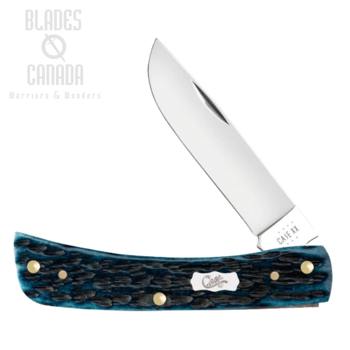 Case Sod Buster Jr Slipjoint Folding Knife, Stainless, Mediterranean Blue Bone, 51854