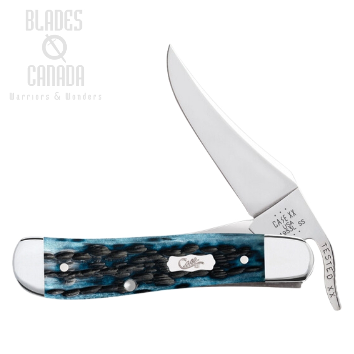 Case RussLock Folding Knife, Stainless, Mediterranean Blue Bone, 51859