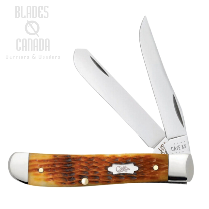 Case Mini Trapper Slipjoint Folding Knife, Stainless, Jig Antique Bone, 52830