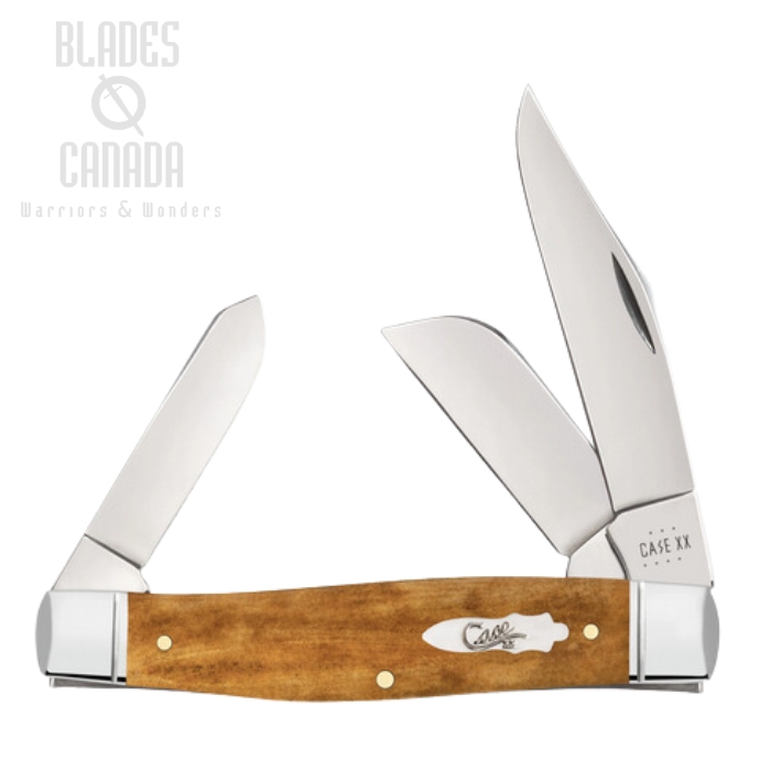 Case Large Stockman Slipjoint Folding Knife, Stainless, Antique Bone, 58204