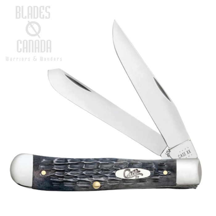 Case Trapper Slipjoint Folding Knife, Stainless, Jig Gray Bone, 58410