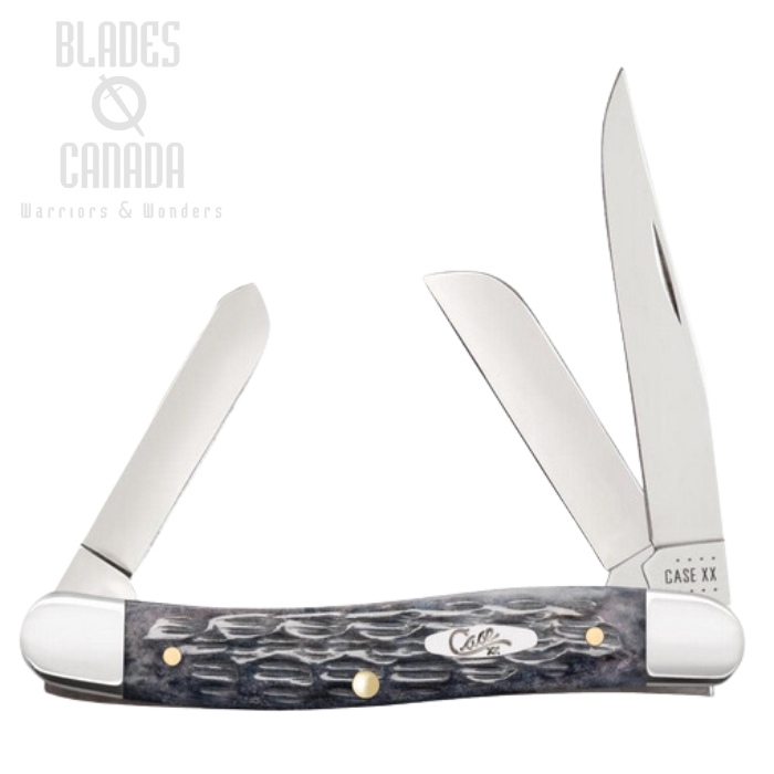 Case Medium Stockman Slipjoint Folding Knife, Stainless, Jig Gray Bone, 58413