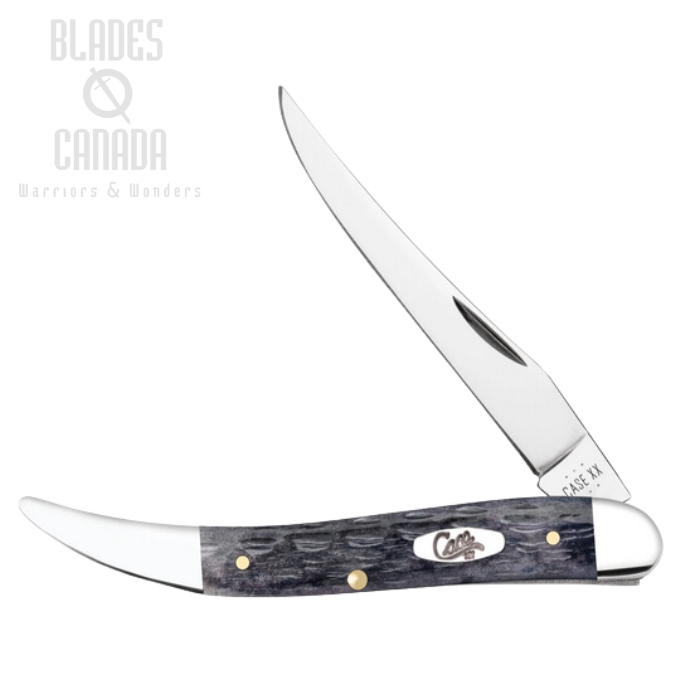 Case Medium Texas Toothpick Slipjoint Folding Knife, Stainless, Jig Grey Bone, 58421