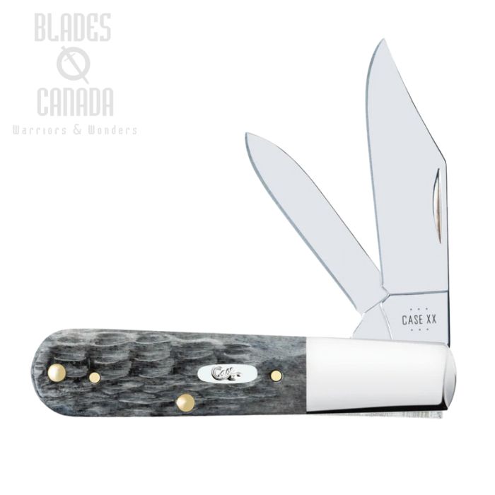 Case Barlow Slipjoint Folding Knife, Carbon, Gray Bone Jigged Pocket Worn, 58423