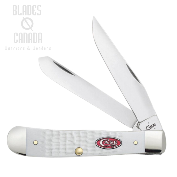 Case Trapper Slipjoint Folding Knife, Stainless, Synthetic White, 60182