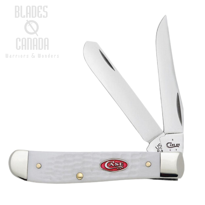 Case Mini Trapper Slipjoint Folding Knife, Stainless, Synthetic White, 60186