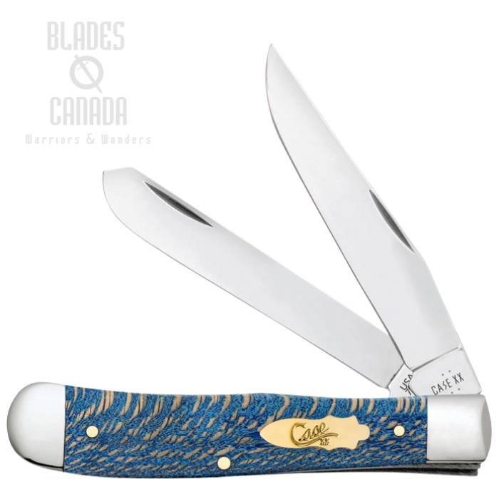 Case Trapper Slipjoint Folding Knife, Tru-Sharp Stainless, Wood Blue Sycamore, 63730 (image for) Case Trapper Slipjoint Folding Knife, Tru-Sharp Stainless, Wood Blue Sycamore, 63730