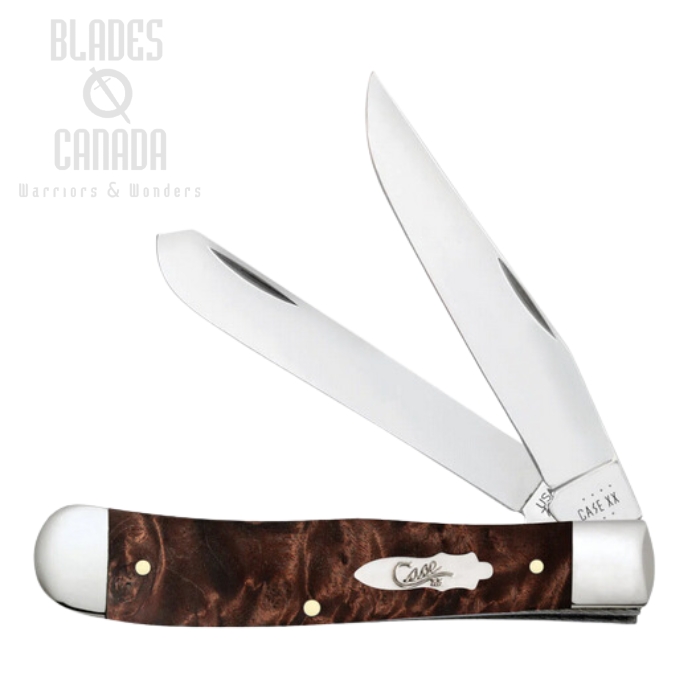 Case Trapper Slipjoint Folding Knife, Stainless, Maple Burl Wood, 64060