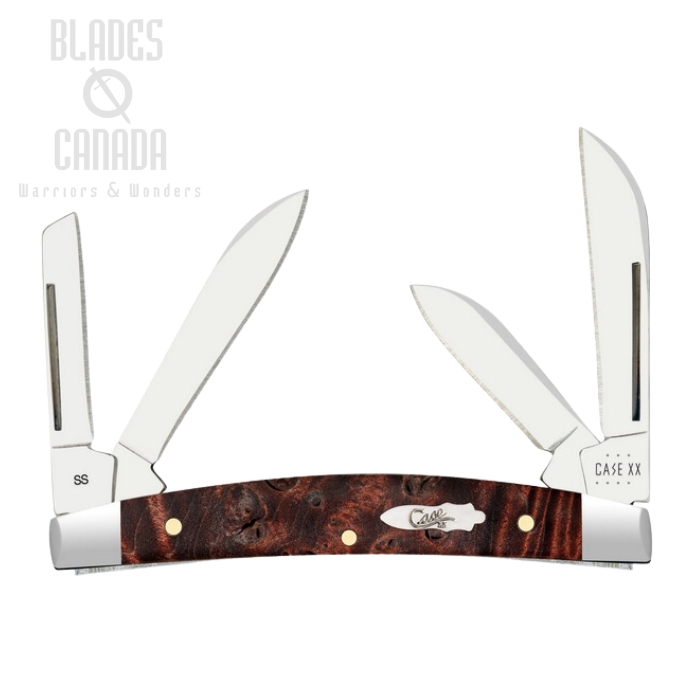 Case Small Congress Slipjoint Folding Knife, Stainless, Maple Burl Wood, 64069