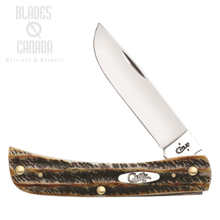 Case Sod Buster Jr Slipjoint Folding Knife, 6.5 Burnt BoneStag, 65310