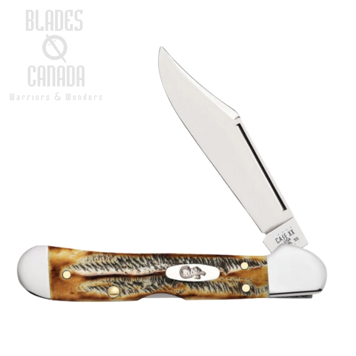 Case Mini CopperLock Folding Knife, Stainless, BoneStag, 65327