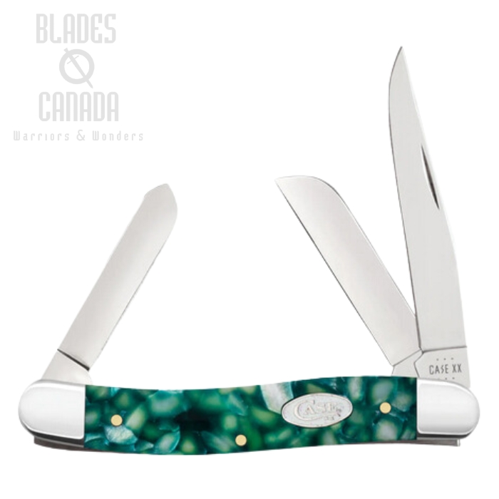 Case Medium Stockman Slipjoint Folding Knife, Stainless, Green Kirinite, 71382