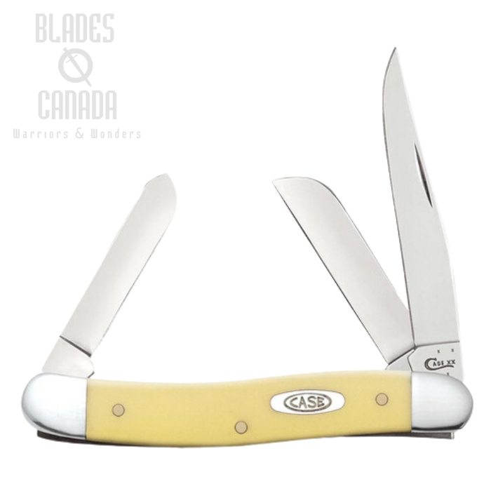 Case Medium Stockman Slipjoint Folding Knife, Stainless, Synthetic Yellow, 80035