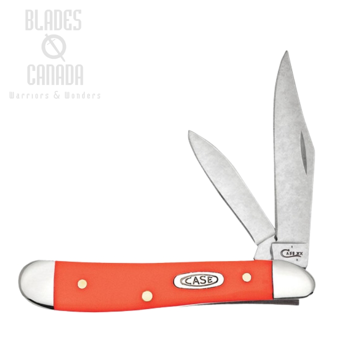 Case Peanut Slipjoint Folding Knife, Stainless, Synthetic Orange, 80504